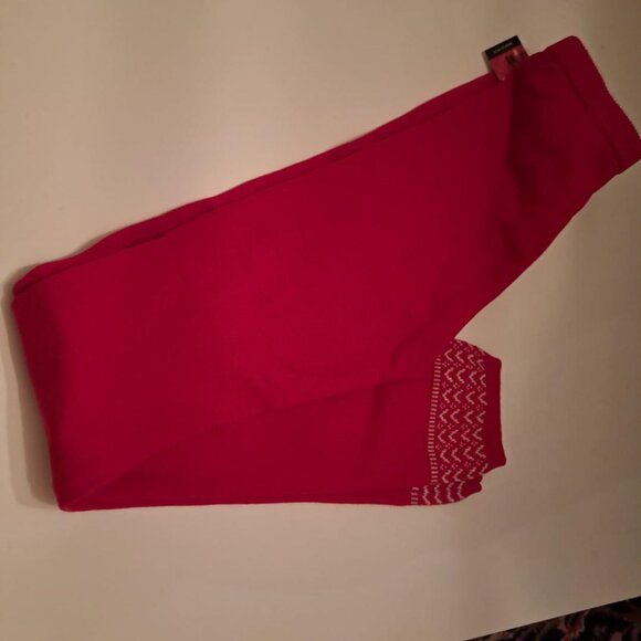 Souris Mini quality red leggings pants bunny on knees NWT 100$ cotton knit 12 - Picture 2 of 5